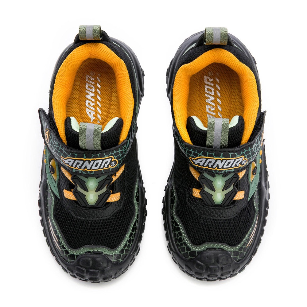 ARNOR  恐龍探險隊 兒童 電燈鞋 運動鞋 足弓機能鞋墊 輕量 透氣 恐龍 電燈鞋 綠-細節圖3