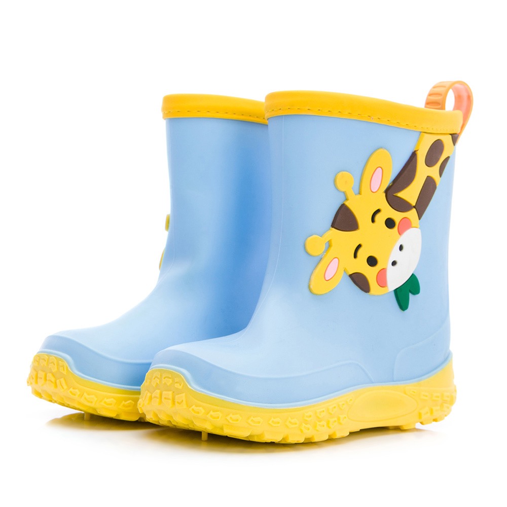ARNOR 動物派對 長頸鹿 兔子 兒童雨靴 兒童雨鞋 輕量 防水 舒適 柔軟 耐磨 抓地 雨鞋 男童 女童 粉 藍-細節圖6