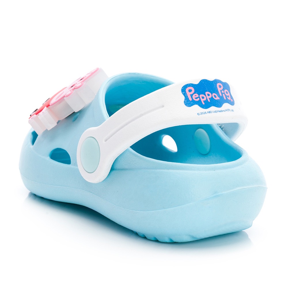 Peppa Pig 佩佩豬 專櫃正品 正版授權 護趾 電燈 兩穿 防水 布希鞋 涼鞋 拖鞋 園丁鞋 洞洞鞋 藍粉-細節圖7