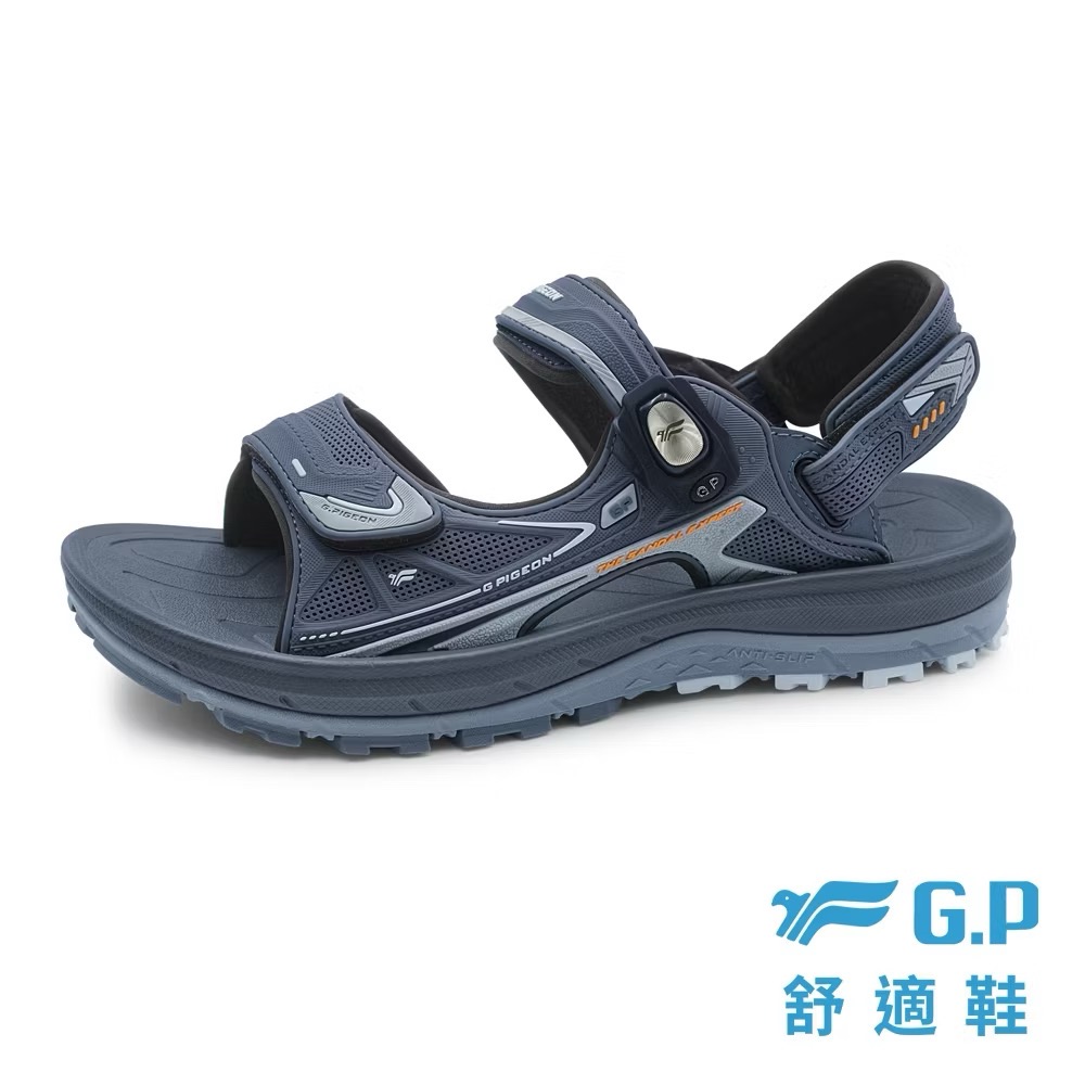 GP 男 磁扣 涼鞋 專業級 抓地 防滑 戶外健行必備 運動涼鞋 拖鞋 可拆式後帶-細節圖2