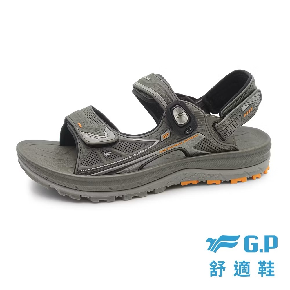 GP 男 磁扣 涼鞋 專業級 抓地 防滑 戶外健行必備 運動涼鞋 拖鞋 可拆式後帶-細節圖3