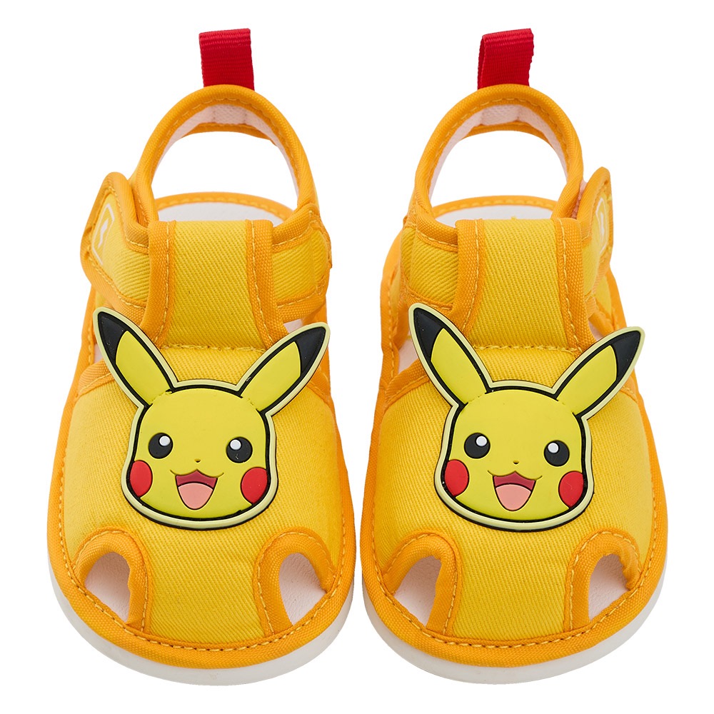 台灣製 Pokémon 寶可夢 皮卡丘 嗶嗶鞋 立體大臉飾片 學步鞋 嗶嗶涼鞋 透氣 止滑 柔軟 滿月禮 寶寶鞋BB鞋-細節圖2