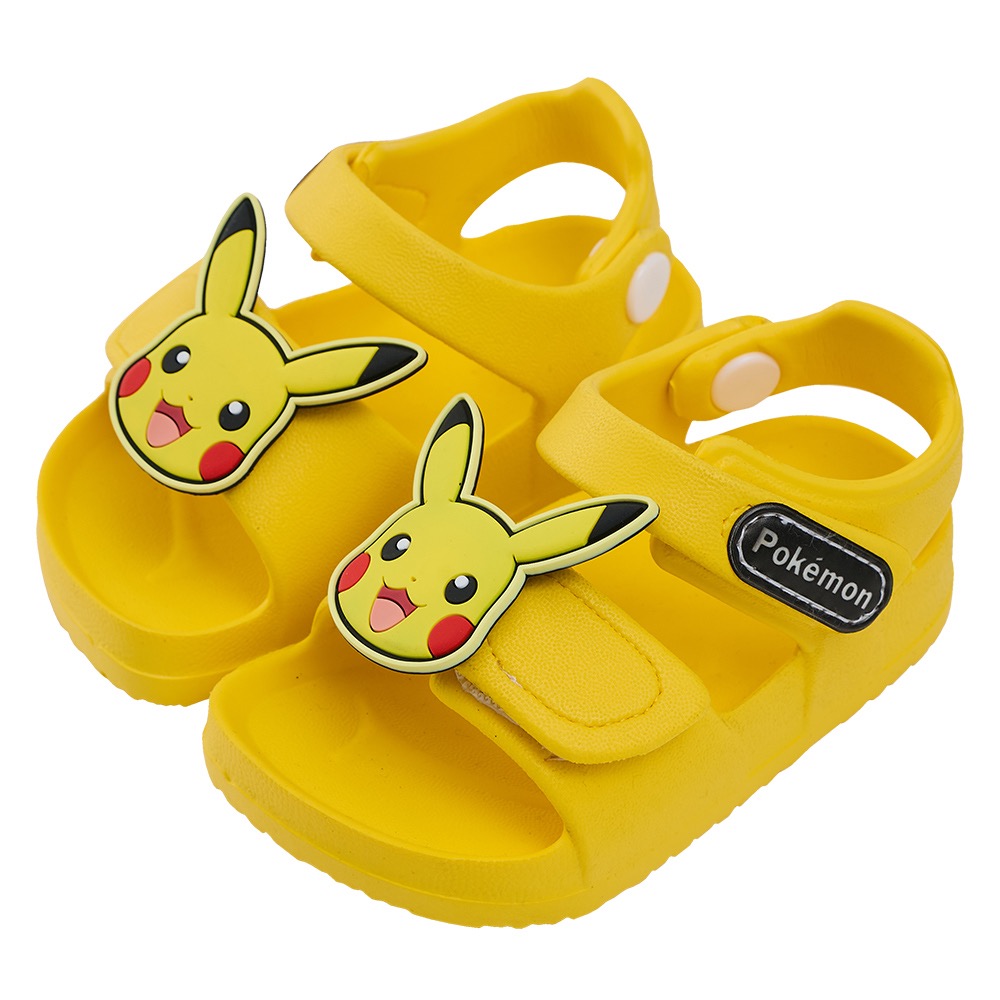 台灣製 Pokémon 寶可夢 正版授權✨ 兒童 輕量 防水涼鞋 兒童涼鞋 防水 皮卡丘 伊布 立體大臉飾 男童 女童-細節圖4