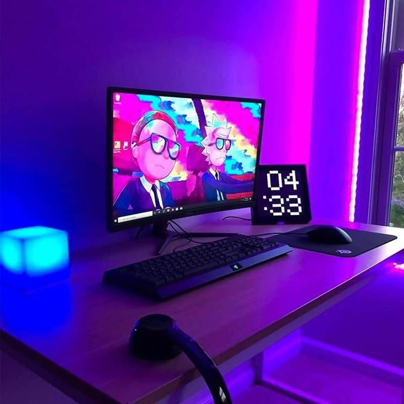 🔥台灣出貨+發票開立 Divoom PIXOO 64 LED 像素顯示屏 電子相框 電子時鐘 DIY畫板 送女友禮物-細節圖3