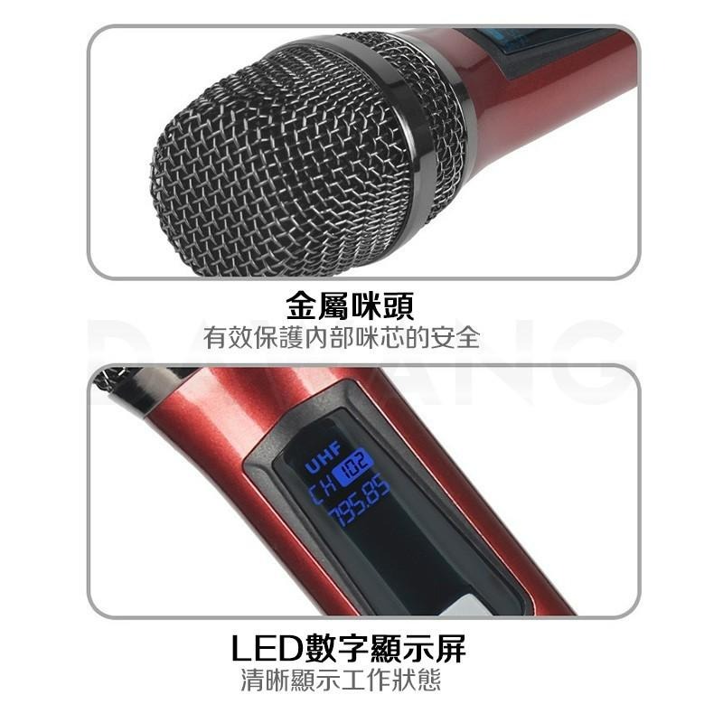🔥臺灣現貨+免運【無線麥克風 一拖二】家庭KTV 一對二無線麥克風 防嘯叫麥克風 直播麥克風無線 雙人對唱 智能數顯-細節圖6