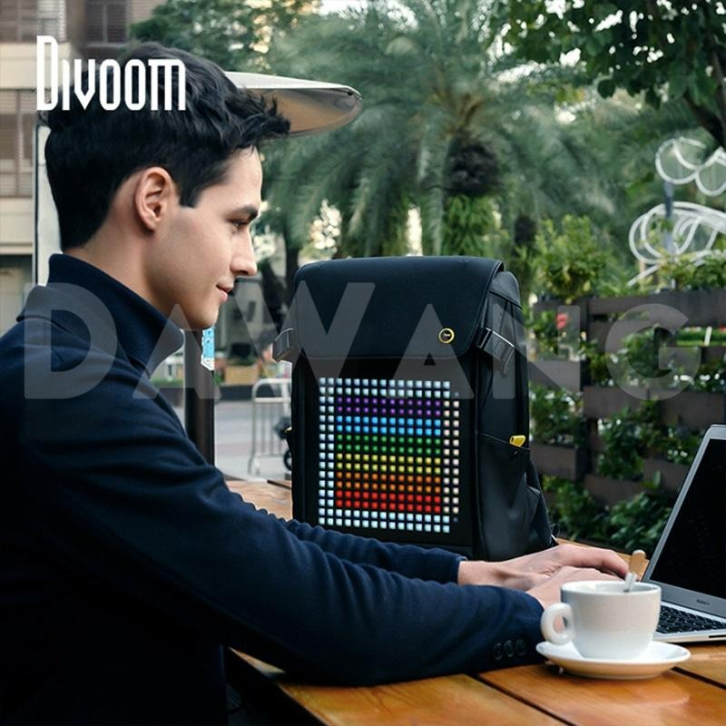 ⚡台灣出貨+超商免運【Divoom  像素包】防水雙肩包 電腦背包 雙肩後背包 旅行後背包大容量 雙層後背包 男友禮物-細節圖8