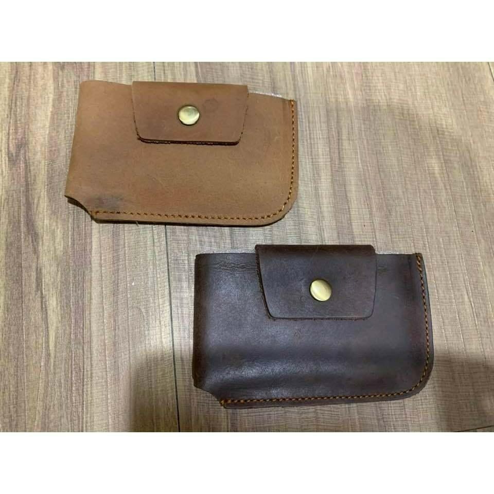 出清品【瑕疵特賣】真皮 瘋馬皮簡約橫式開釦名片/卡片夾 ☆ 兩色【KB05】