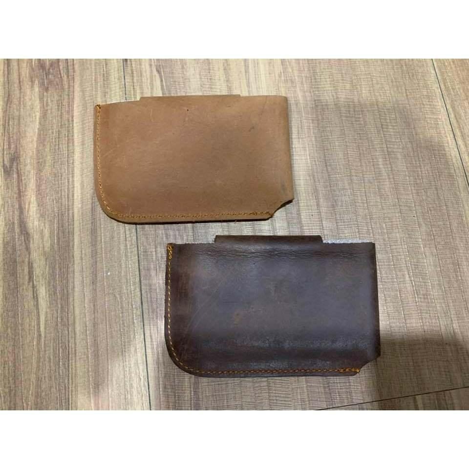 出清品【瑕疵特賣】真皮 瘋馬皮簡約橫式開釦名片/卡片夾 ☆ 兩色【KB05】-細節圖2