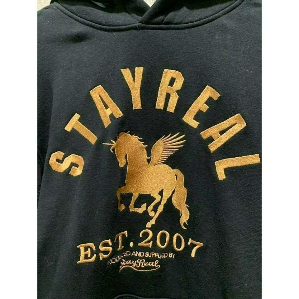 【二手】Stay Real 刺繡長袖連帽上衣 帽T-細節圖2