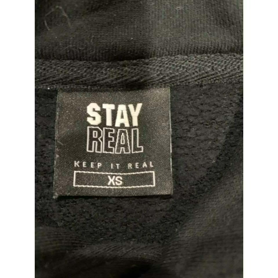 【二手】Stay Real 刺繡長袖連帽上衣 帽T-細節圖4