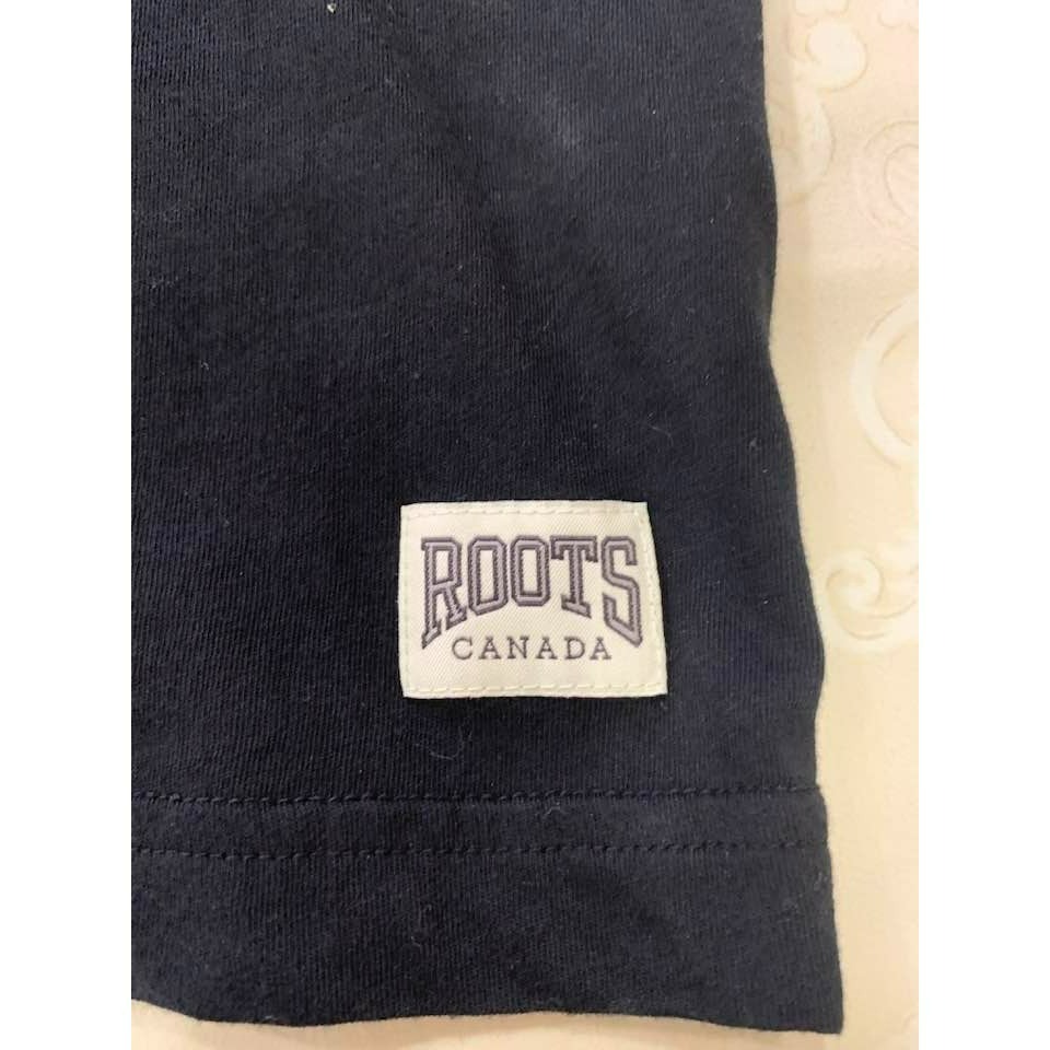 全新 Roots  男短袖上衣 T恤  黑色 全新無吊牌-細節圖4