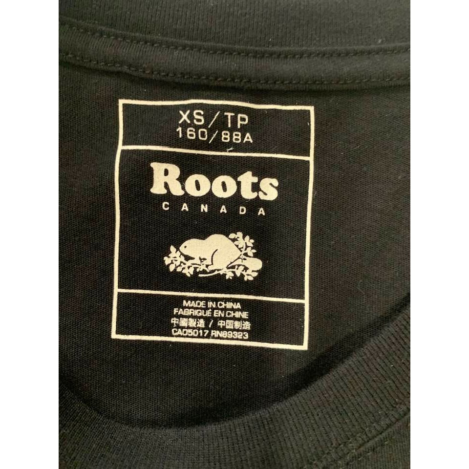 全新 Roots  男短袖上衣 T恤  黑色 全新無吊牌-細節圖3