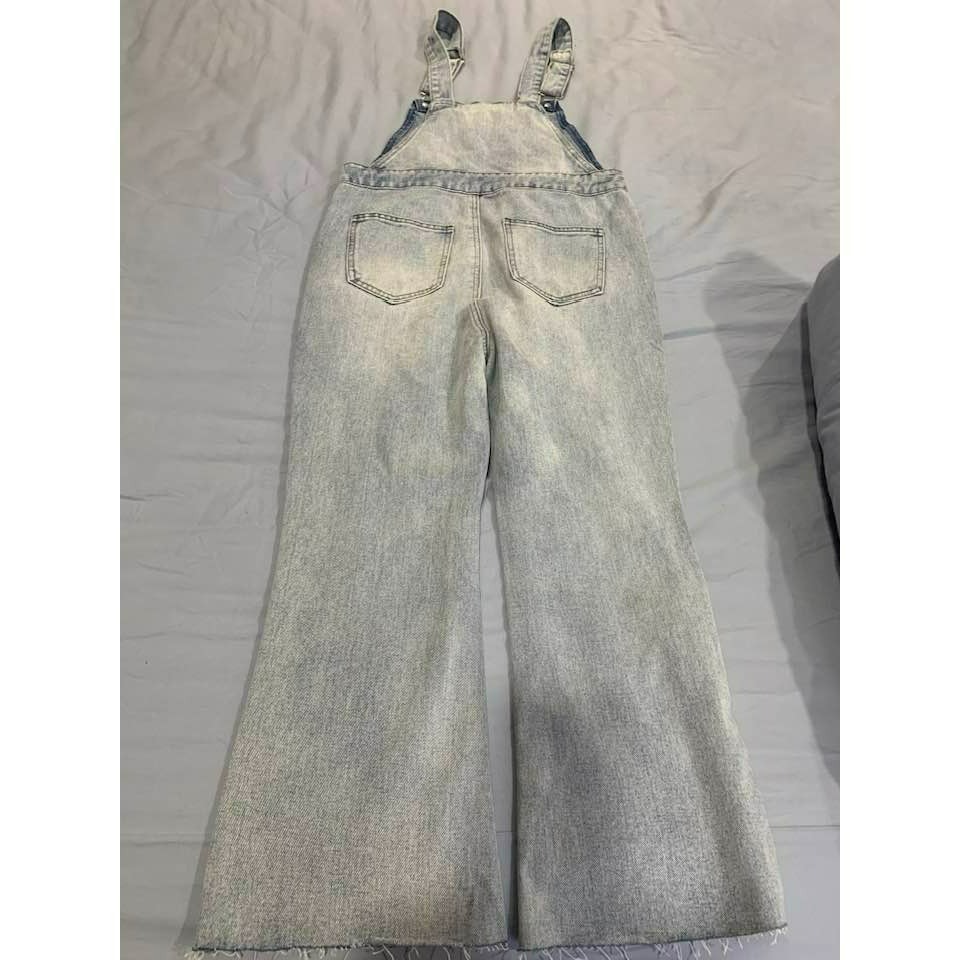 【二手】 女款 吊帶褲 破褲 牛仔褲 背帶褲 休閒褲-細節圖4