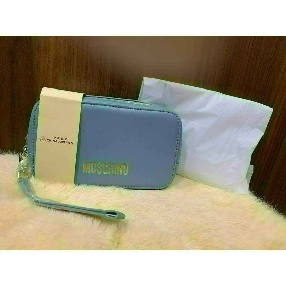 華航 2025 新色 晨霧灰 明曦黃 豪華商務艙 Moschino 過夜包 盥洗包-規格圖10