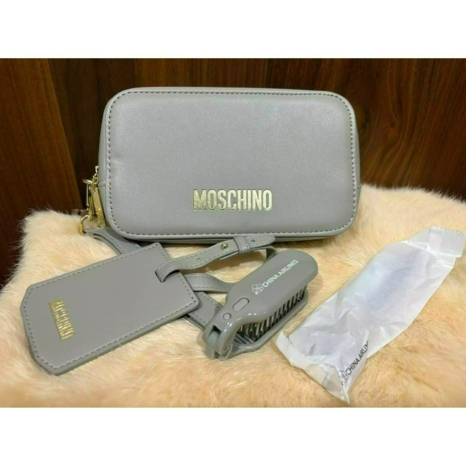 華航 2025 新色 晨霧灰 明曦黃 豪華商務艙 Moschino 過夜包 盥洗包-規格圖10