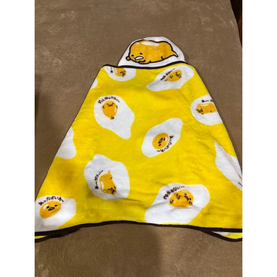【二手】 蛋黃哥 gudetama 造型連帽浴巾-細節圖2