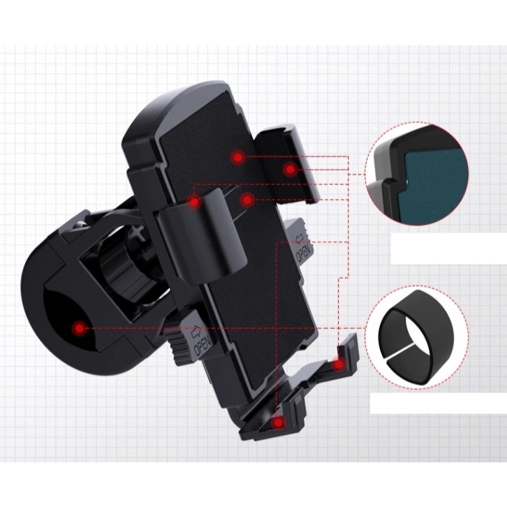 【機車後視鏡手機架】4吋~6.5吋 摩托車架固定座 GPS 機車導航 外送員必備-細節圖2