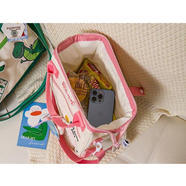 正版✨迪士尼包包 大容量手提包 斜背包 上課包包 兩用包包 熊抱哥 抱抱龍 小美 火腿 可拆卸可調肩帶（平輸代購）-細節圖6