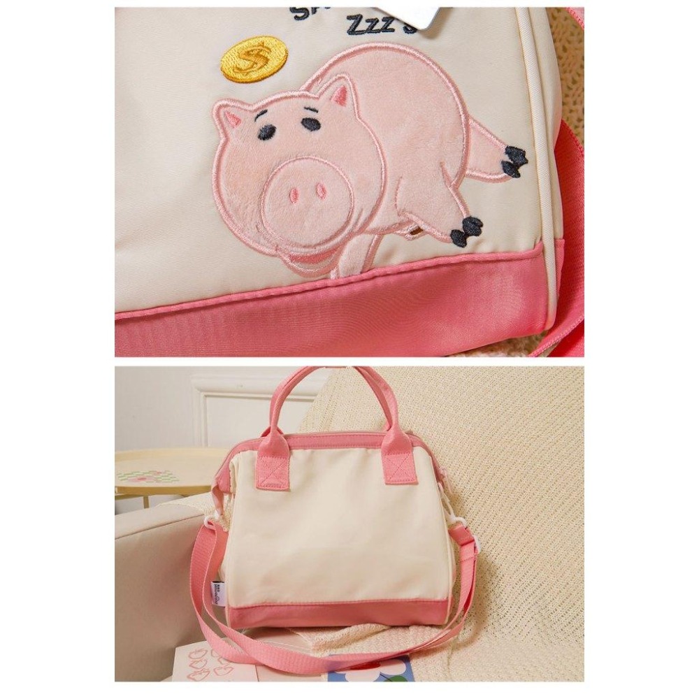 正版✨迪士尼包包 大容量手提包 斜背包 上課包包 兩用包包 熊抱哥 抱抱龍 小美 火腿 可拆卸可調肩帶（平輸代購）-細節圖7