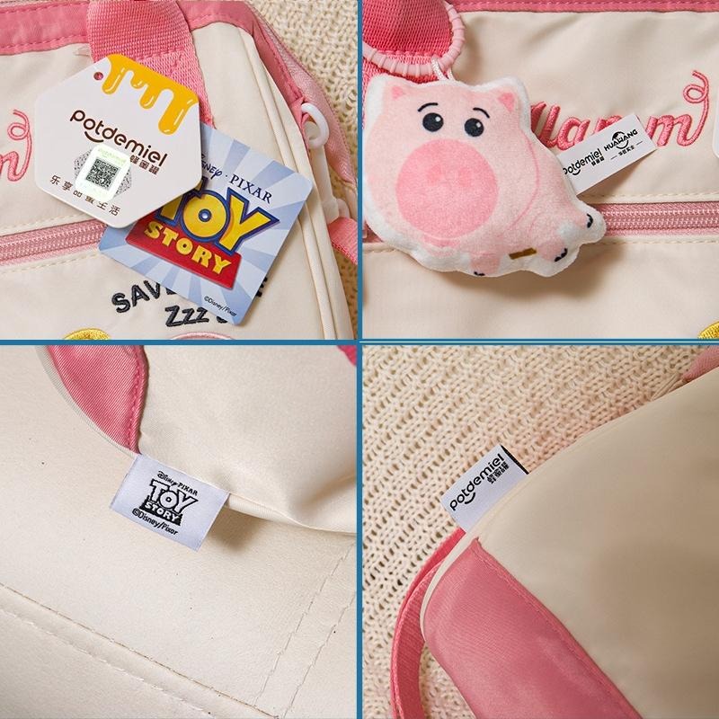 正版✨迪士尼包包 大容量手提包 斜背包 上課包包 兩用包包 熊抱哥 抱抱龍 小美 火腿 可拆卸可調肩帶（平輸代購）-細節圖9