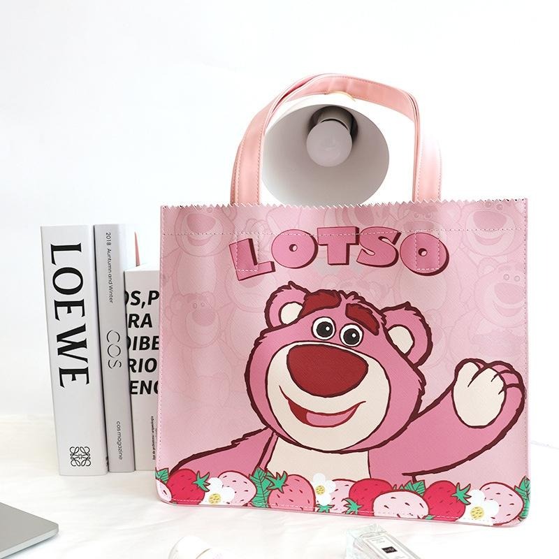 正版✨熊抱哥托特包 維尼熊托特包 人造皮革 迪士尼大容量購物袋單肩包 PVC防水表面（平行輸入代購）-細節圖4