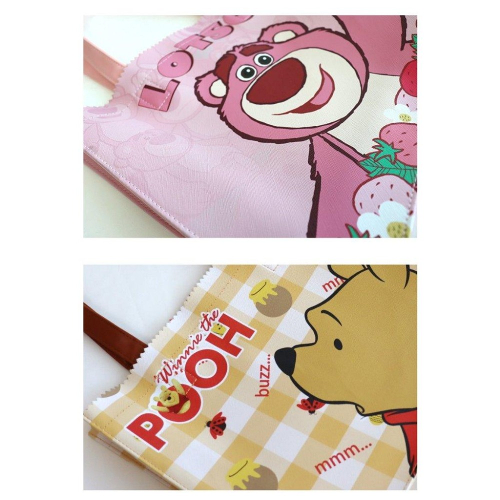 正版✨熊抱哥托特包 維尼熊托特包 人造皮革 迪士尼大容量購物袋單肩包 PVC防水表面（平行輸入代購）-細節圖6