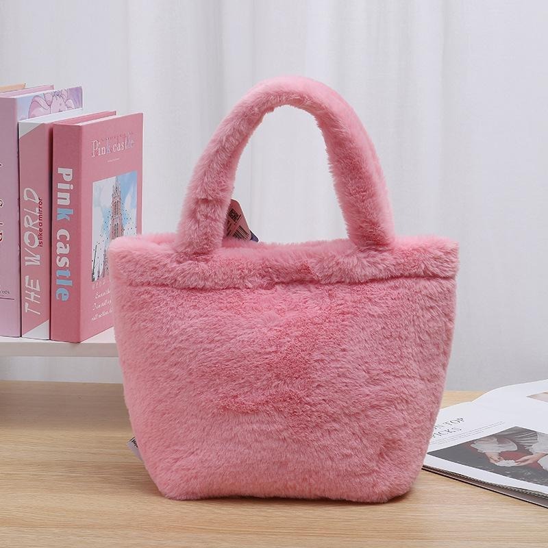 正版✨粉色熊抱哥手提包  熊抱哥絨毛包包 粉色熊抱哥手提袋 迪士尼毛絨提袋（平行輸入代購）-細節圖2