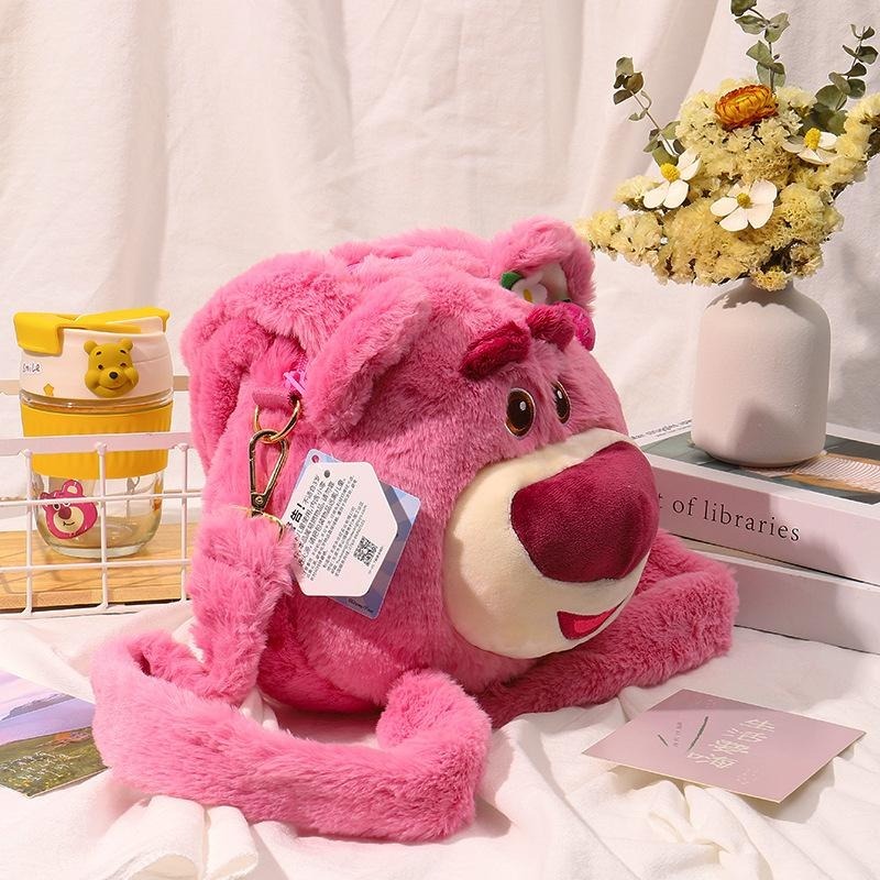 正版✨熊抱哥手提斜背包 毛絨包包 迪士尼兩用包包 可拆卸肩帶 可愛手提包（平行輸入代購）-細節圖2