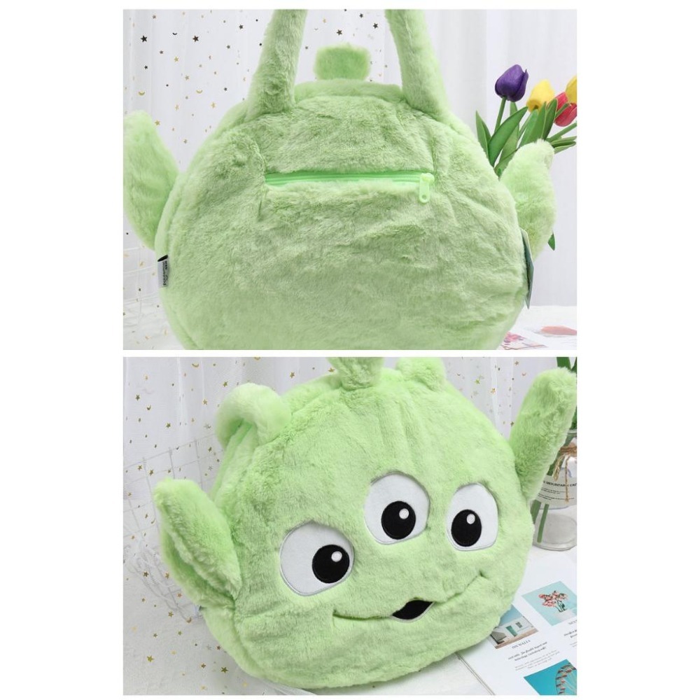 正版✨三眼仔側背包 毛絨包包 絨毛單肩包 迪士尼側背包 大容量側背包（平行輸入代購）-細節圖6