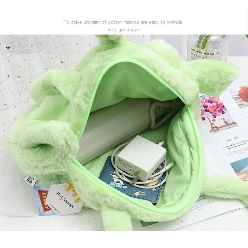 正版✨三眼仔側背包 毛絨包包 絨毛單肩包 迪士尼側背包 大容量側背包（平行輸入代購）-細節圖7