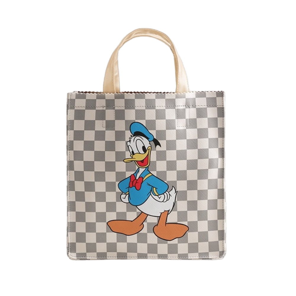 正版✨唐老鴨皮革托特包手提袋 迪士尼手提袋托特包 十字紋提袋 PVC防水表面（平行輸入代購）-規格圖6