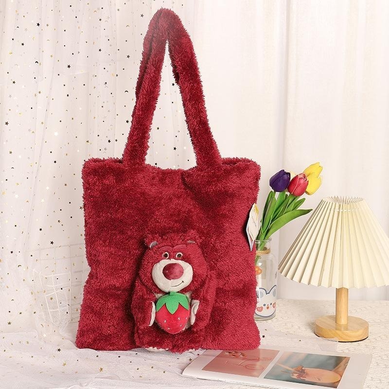 正版✨熊抱哥毛絨側背袋 手提袋 迪士尼包包 毛絨手提袋 熊抱哥包包 迪士尼手提包 大容量側背包（平行輸入代購）-細節圖3