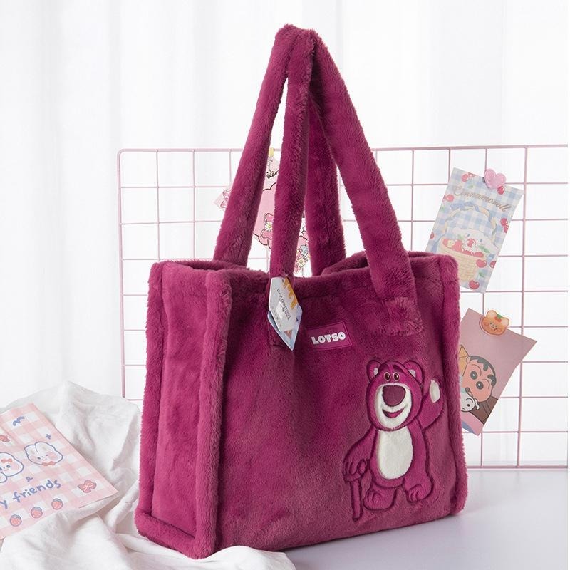 正版✨熊抱哥絨毛大容量托特包 手提袋 熊抱哥包包 單肩包（平行輸入代購）-細節圖2