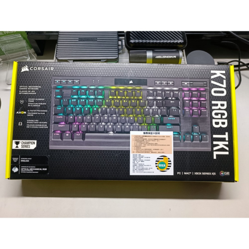 現貨 【Corsair 海盜船】K70 RGB TKL OPX光軸英文80%機械式電競