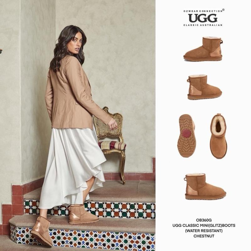 預購 澳大利亞國民品牌🇦🇺 OZWEAR UGG 🤎 #OB360G 女款亮面羊皮短筒雪地靴-細節圖5