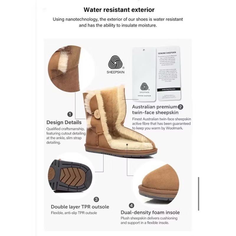 Irenee /澳洲 代購 ASUGG Short Button Boots 單釦中長靴 防潑水-細節圖4