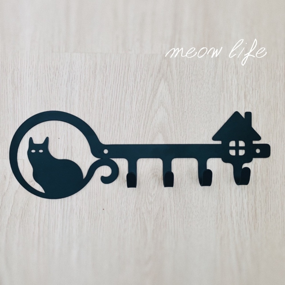 Meow life 貓咪鐵藝掛勾 鑰匙掛勾 貓咪剪影掛勾 鐵工藝掛勾 玄關掛勾 門口掛勾[台灣現貨]-細節圖4