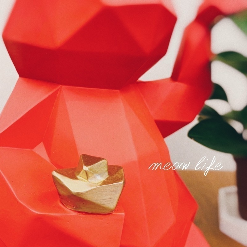 Meow life 招財貓擺飾 簡約幾何 北歐風 迎賓 入門 店面 大廳 玄關 裝飾品 擺件 裝飾 [台灣現貨]-細節圖4