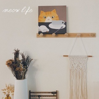 Meow life 貓咪 無框畫 內框畫 裝飾畫 鋪擺畫 帆布掛畫 餐廳布置 客廳廚房飯廳佈置 牆壁裝飾 [台灣現貨]-細節圖5