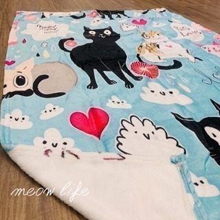 Meow life 卡通貓咪 法蘭絨毯 毛毯 空調毯 冷氣毯 午睡毯 兒童毯 保暖 柔軟 輕柔 舒適 [台灣現貨]-細節圖7
