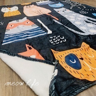 Meow life 卡通貓咪 法蘭絨毯 毛毯 空調毯 冷氣毯 午睡毯 兒童毯 保暖 柔軟 輕柔 舒適 [台灣現貨]-細節圖9