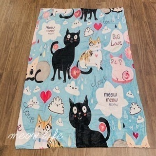 Meow life 卡通貓咪 法蘭絨毯 毛毯 空調毯 冷氣毯 午睡毯 兒童毯 保暖 柔軟 輕柔 舒適 [台灣現貨]-規格圖9