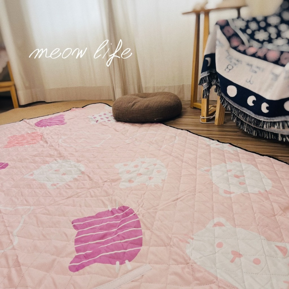 Meow life 貓咪 厚 野餐墊 150x200 加厚 防潮 防水 加大 輕便 便攜 耐髒 北歐風 [台灣現貨]-細節圖2