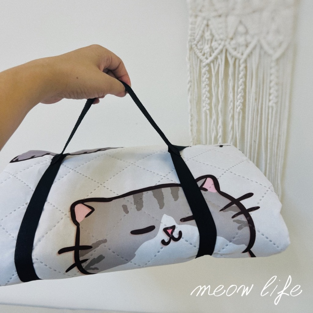Meow life 貓咪 厚 野餐墊 150x200 加厚 防潮 防水 加大 輕便 便攜 耐髒 北歐風 [台灣現貨]-細節圖5