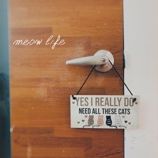 Meow life 貓咪木質掛牌 小木牌 木版畫 掛牌 吊牌 掛飾 掛件 歡迎板 寵物掛牌 牆壁掛飾 [台灣現貨]-細節圖5
