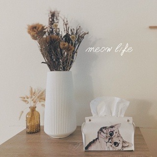 Meow life 貓咪 皮革 衛生紙套 面紙套 衛生紙收納 抽取式 [台灣現貨]-細節圖2