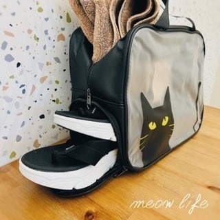Meow life 黑貓 乾濕分離 可放鞋 漱洗包 游泳包 沙灘包 洗澡包 手提包 旅行收納包 運動包 [台灣現貨]-細節圖3