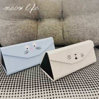 Meow life 貓咪 折疊眼鏡盒 立體眼鏡盒 三角眼鏡盒 眼鏡收納盒 墨鏡盒 眼鏡包 ins風 [台灣現貨]-細節圖3