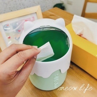Meow life 冰淇淋貓耳垃圾桶 桌上垃圾桶 桌面垃圾桶 書桌垃圾桶 辦公桌垃圾桶 ins風垃圾桶 [台灣現貨]-細節圖6