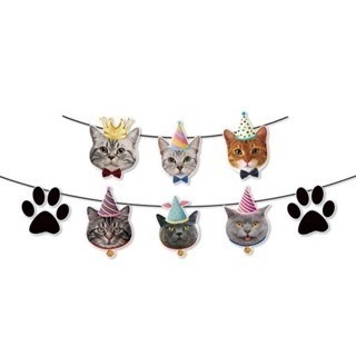 Meow life 貓咪 兒童 生日 派對 布置 桌巾 免洗餐盤 紙盤 紙杯 餐巾紙 裝飾 用品 [台灣現貨]-規格圖7